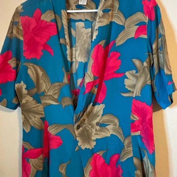 Vintage Paul Stanley 80s Women’s Size 14 Silk Top Floral Retro 90s Butter Mom - Picture 5 of 13